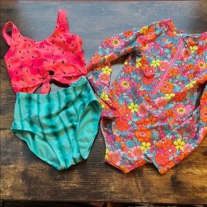 Cat & Jack Watermelon and Floral Kids One Piece Set